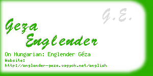 geza englender business card